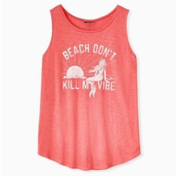 Beach Dont Kill My Vibe Coral Graphic Tank Top - Torrid - Picture 7 of 8